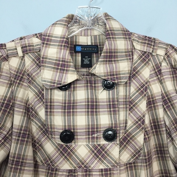RELATIVITY Plaid Elbow Sleeve Cropped Jacket - Picture 2 of 15